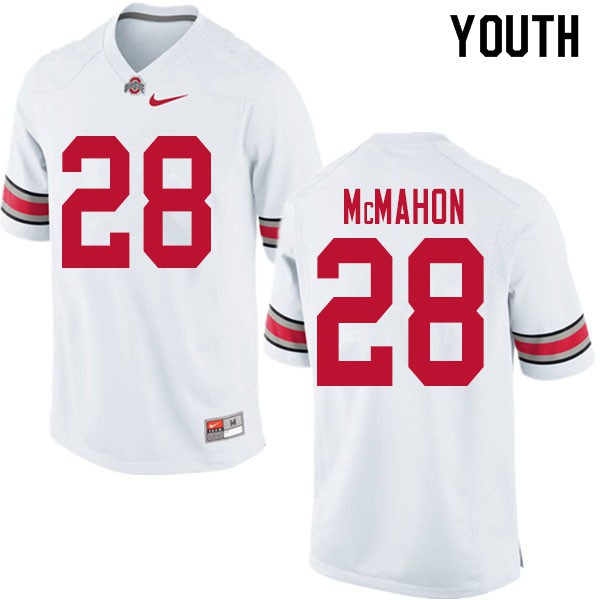 Ohio State Buckeyes #28 Amari McMahon Youth Stitch Jersey White OSU80848